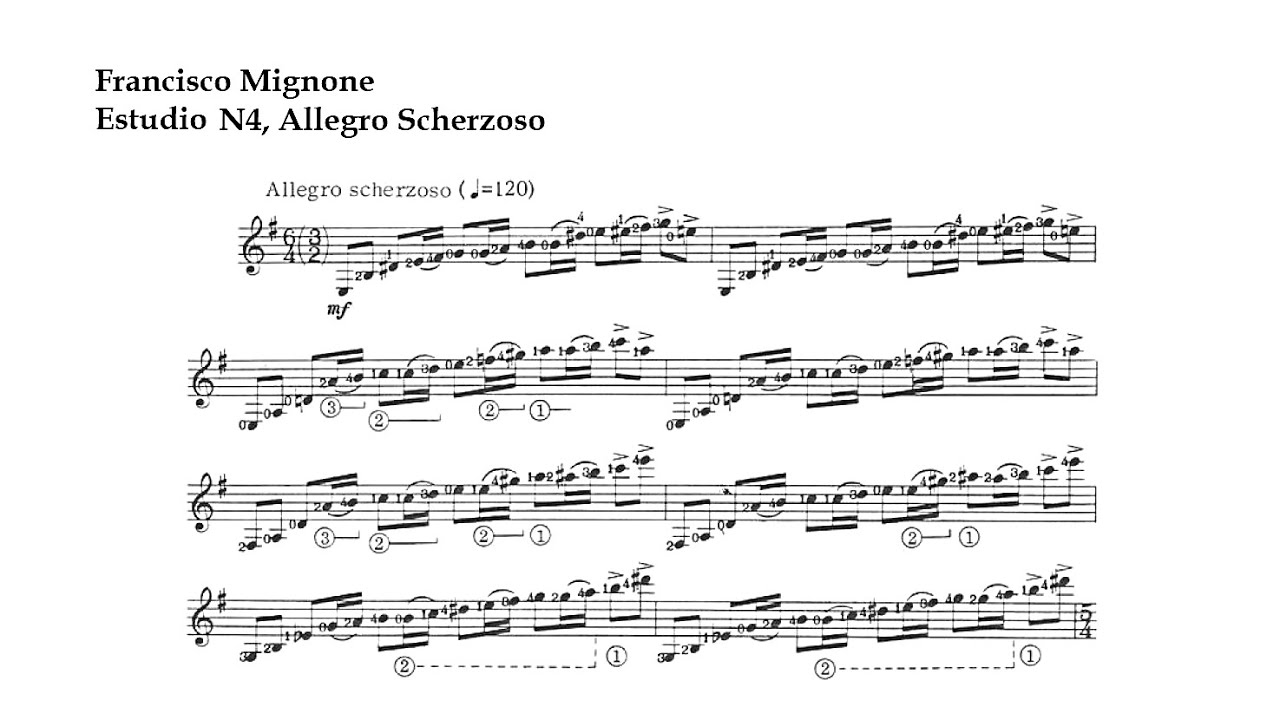 F. Mignone. Estudio N4, Allegro Scherzoso