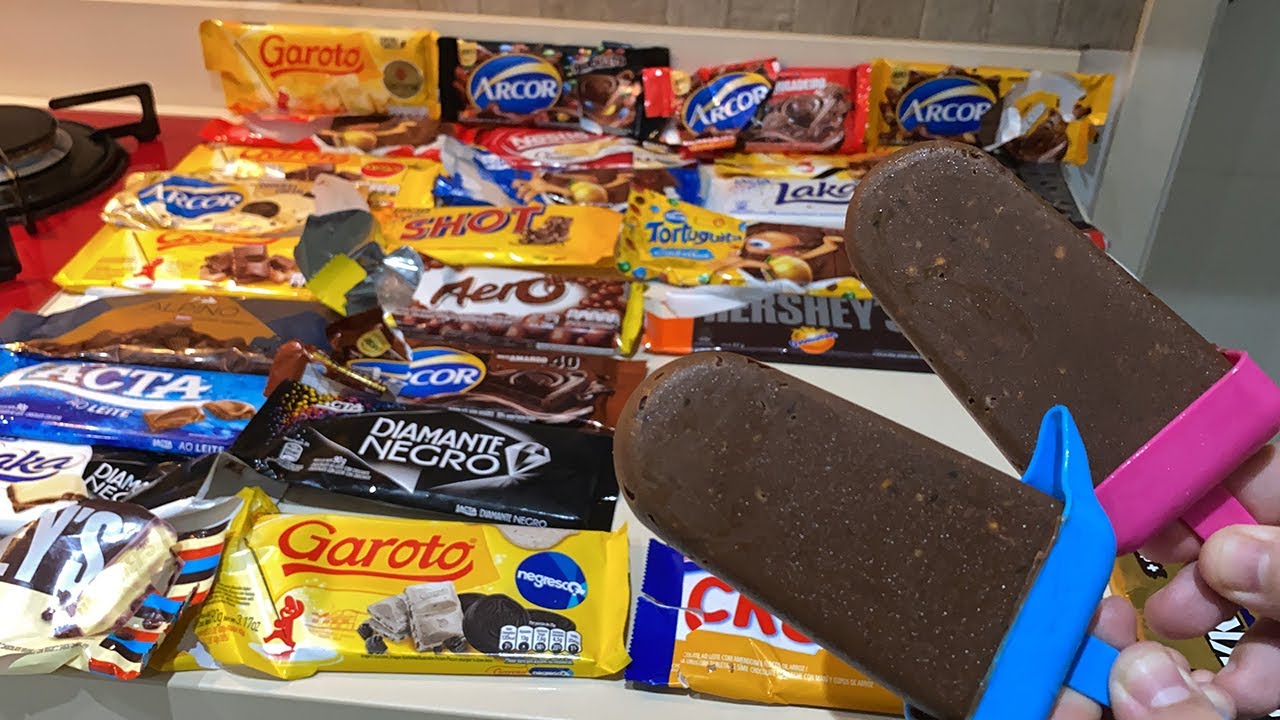 DERRETI TODAS AS BARRAS DE CHOCOLATE DO MERCADO E TRANSFORMEI EM PICOLÉ!!!!