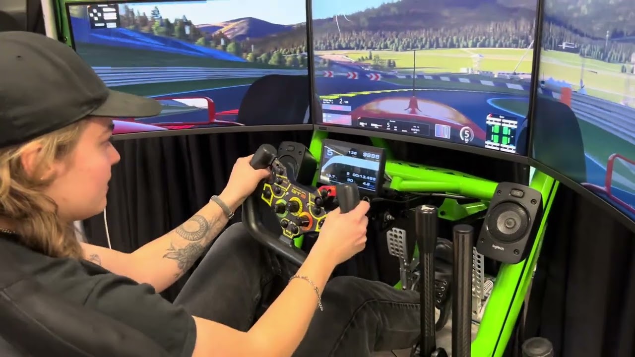 Lemhouse Grand daughter, Elise Baker, in Porsche simulator 12-18-25