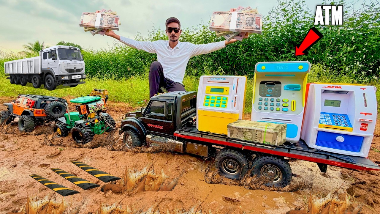 RC ATM Security Van & Truck Got Stuck in Mud Rescue Mission &ndash; Chatpat toy tv