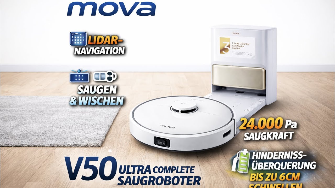 Mova V50 Ultra Complete im Test 🤖💨 | Premium Saugroboter mit Wischfunktion – Lohnt sich das?