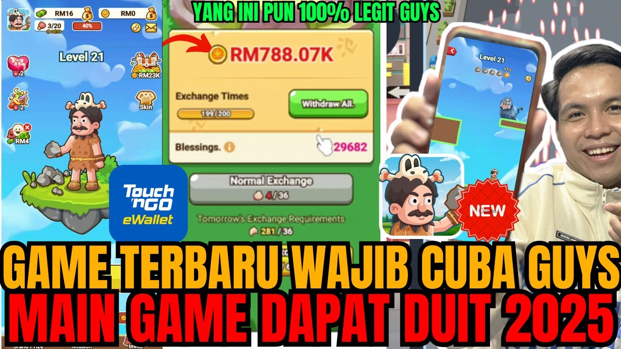 CRAZY ROCK APP ‼️ MAIN GAME DAPAT DUIT RM89 KE TOUCH N GO EWALLET MELALUI COIN