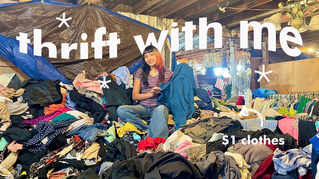 THRIFT WITH ME and shop a *HUGE* $1 clothes mountain!!!
