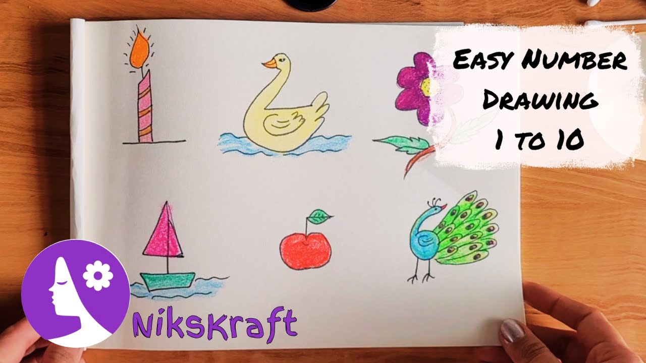 Easy Number Drawing from 1 to 10 - Fun and Creative Art for Kids