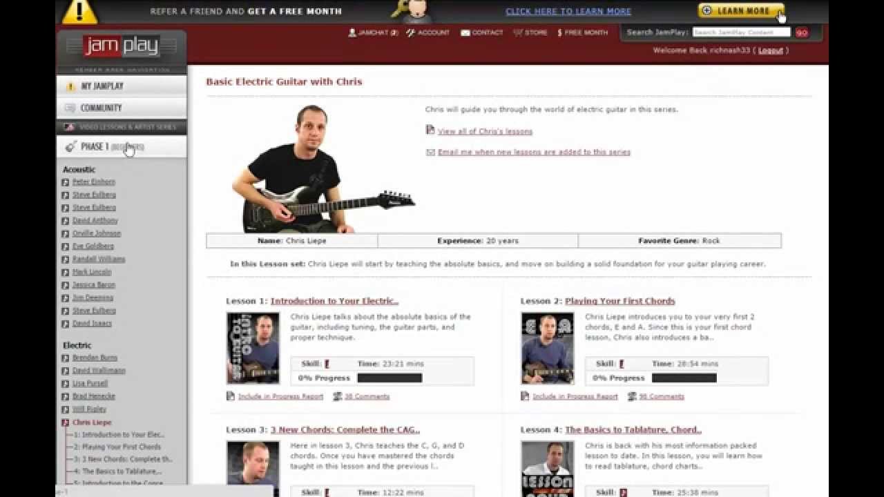 jamplay Review -Beginner Acoustic & Electric Online  Guitar Lessons