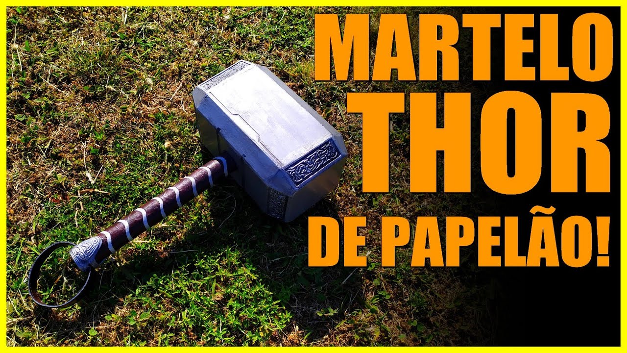 Como fazer o martelo do Thor (Mjolnir) com papelão - QUEST! COSPLAY