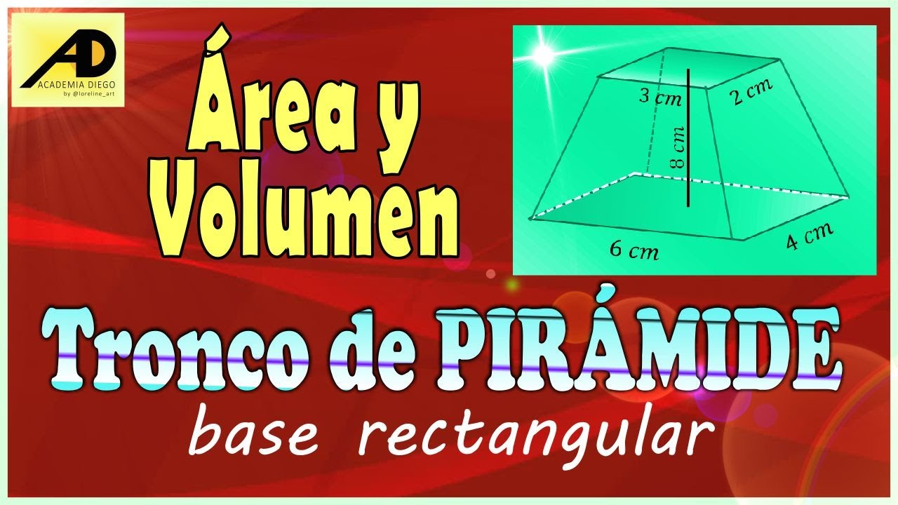 ÁREA y VOLUMEN del TRONCO de PIRÁMIDE de BASE RECTANGULAR Academia DIEGO