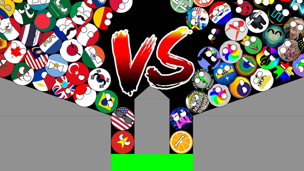 This battle went INSANE!😱Countries VS Channels marble race.