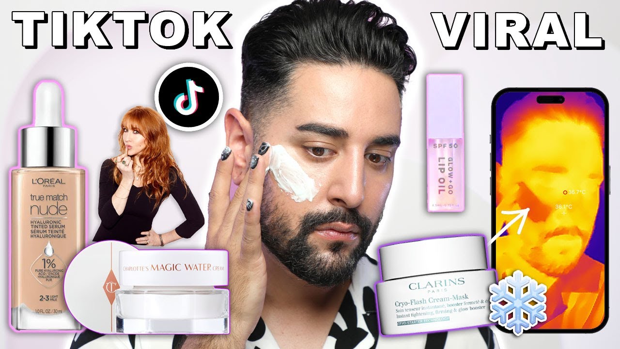I Tried Overly Sponsored Skincare Products 🤔 Clarins, Charlotte Tilbury 💜 James Welsh
