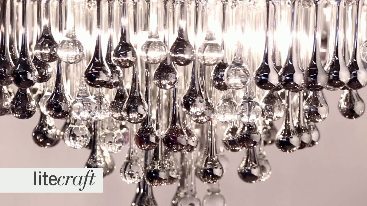 Teardrop Crystal Flush Ceiling Light - Chrome | Litecraft - Lighting Your Home