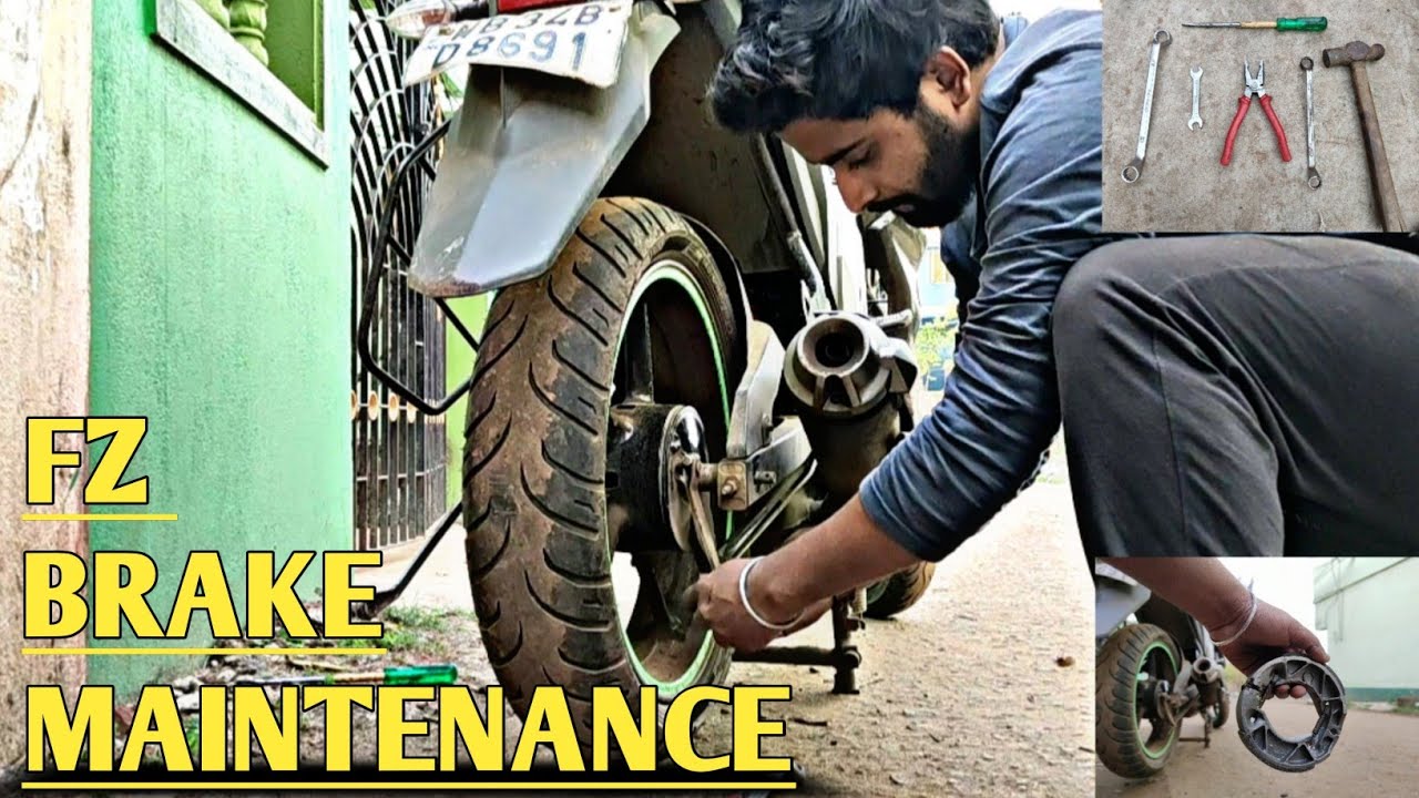 Yamaha FZ brake shoes changing||Bike drum brake pads changing #fzv2.0brakepadschange  #fzv2rearbrake