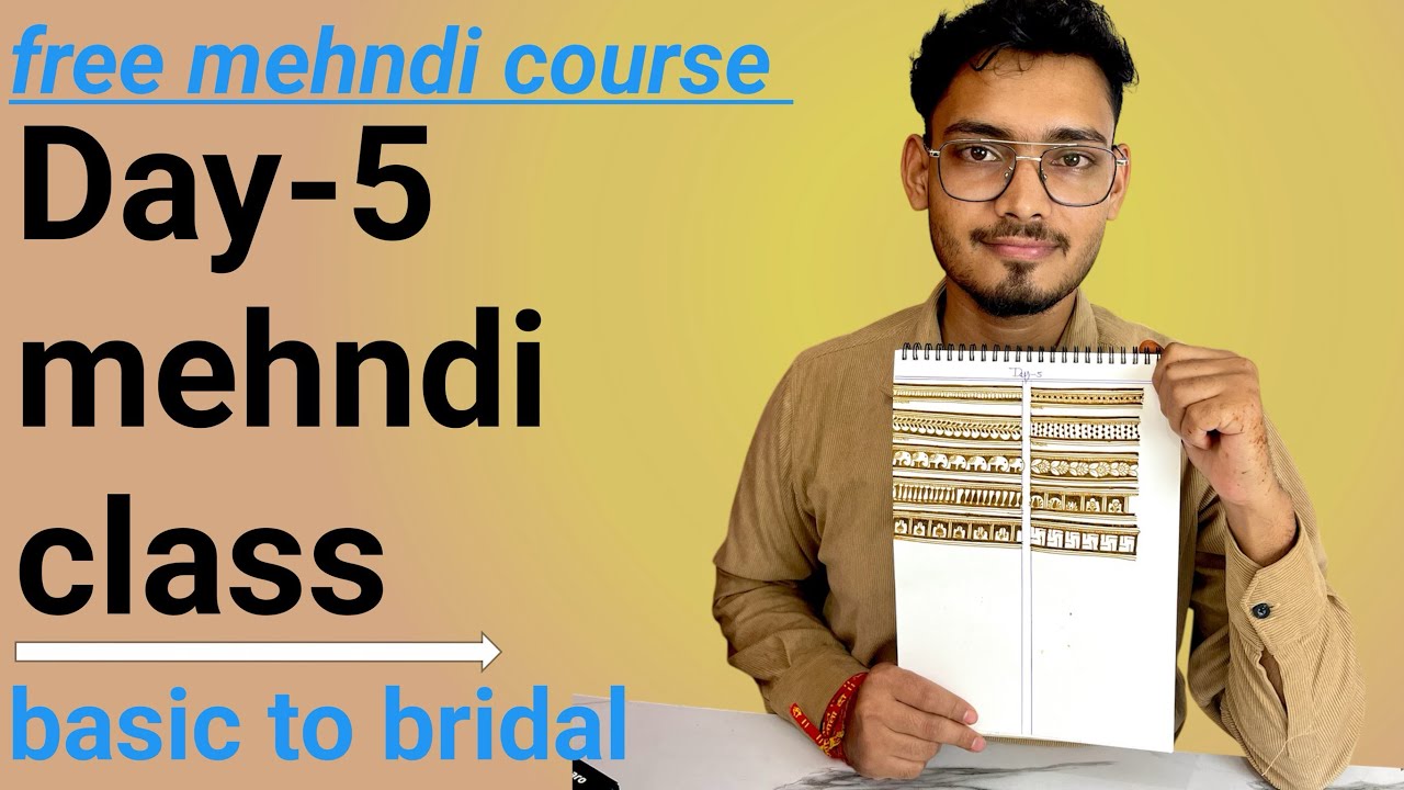 Day-5 mehandi class/free mehandi course/basic to bridal mehandi/mehandi me belt kaise banaye