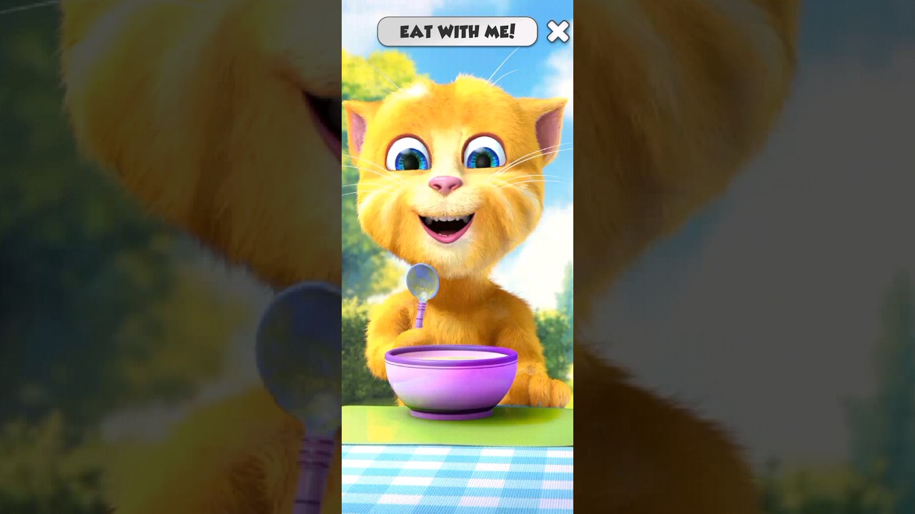 My Talking Ginger 2 eat with me games #shorts