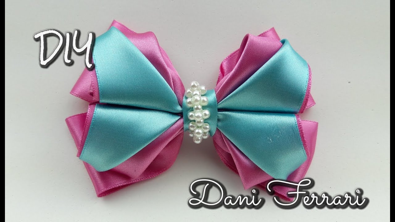 🎀 Como fazer laço de fita 🎀 DIY passo a passo 🎀 Ribbon bow hair - Dani Ferrari.