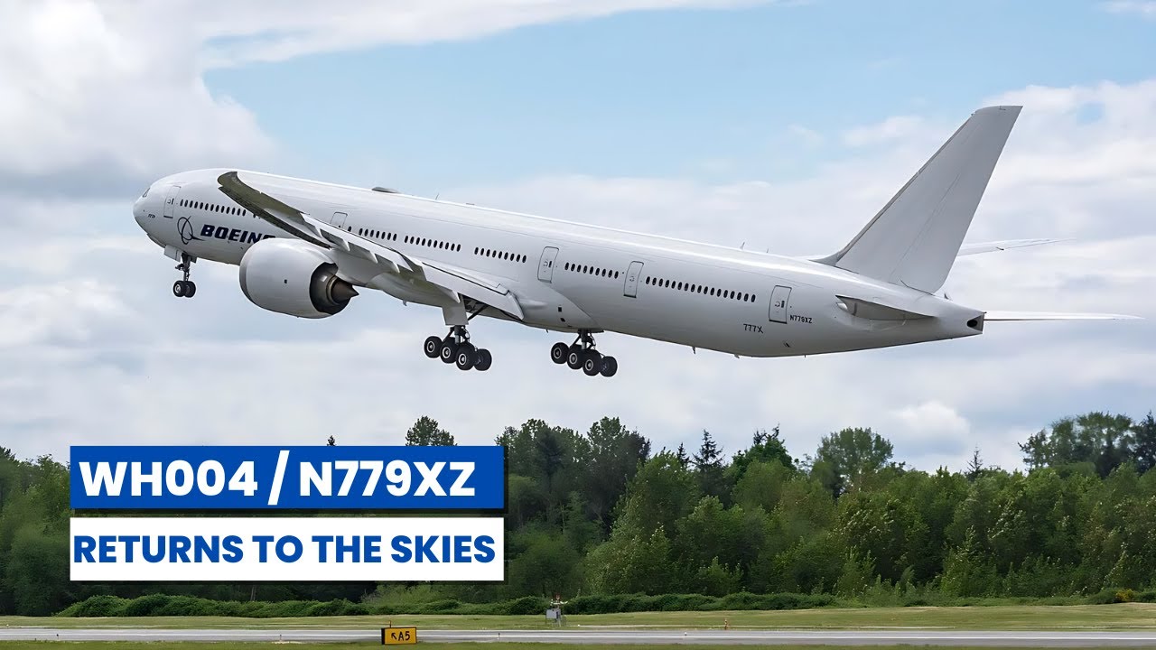 Fourth 777X - WH004/ N779XZ returns to the skies | Takeoff from Paine Field Airport.