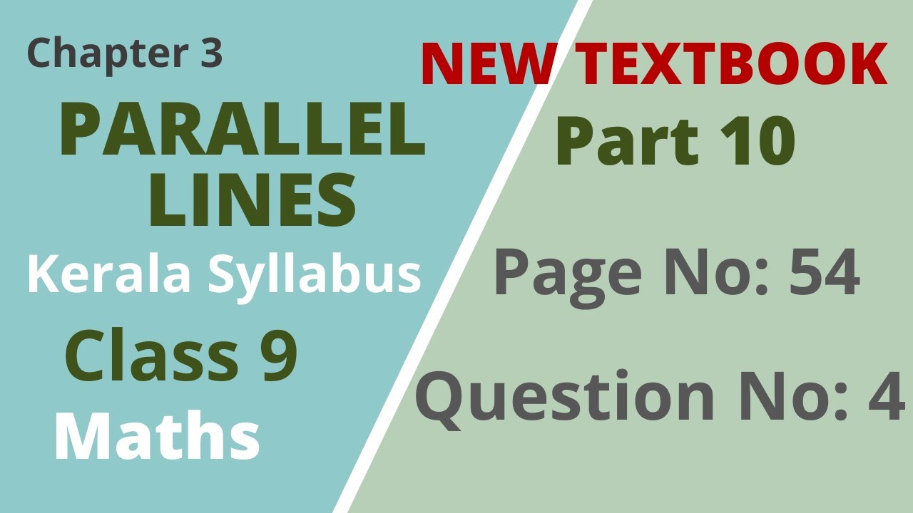Class 9 | Maths |Chapter 3 | Parallel Lines | Page No: 54 ;Question No: 4 |Kerala Syllabus | Part 10