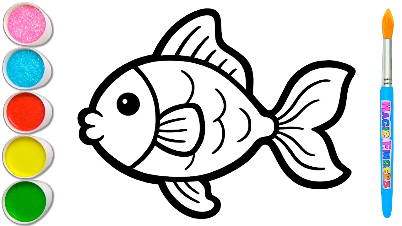 Ikan Mas dan 5 Hewan Laut Lainnya Menggambar, Melukis & Mewarnai untuk Anak dan Balita 🫧🐠 #409