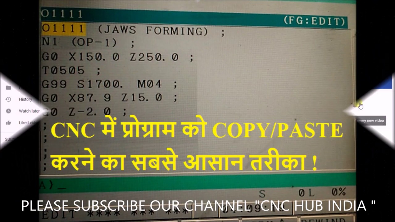 22) How to COPY and PASTE  any programme in CNC fanuc