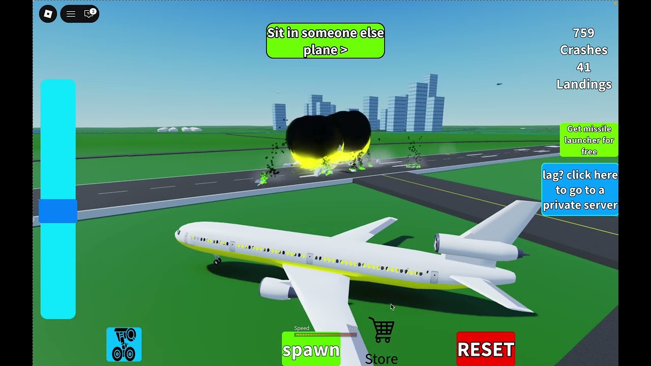 Crashing Planes in Crash or Land Roblox