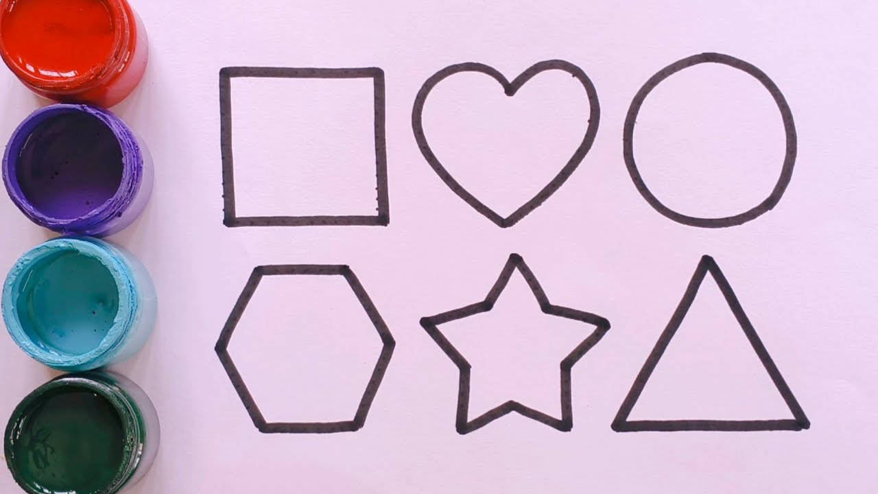 2d Shapes drawing activity learning video | Learn colors name with shapes drawing, part- 184