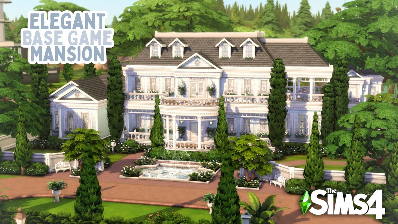 Elegant Mansion in Willowcreek || The Sims 4 Base Game Speed Build