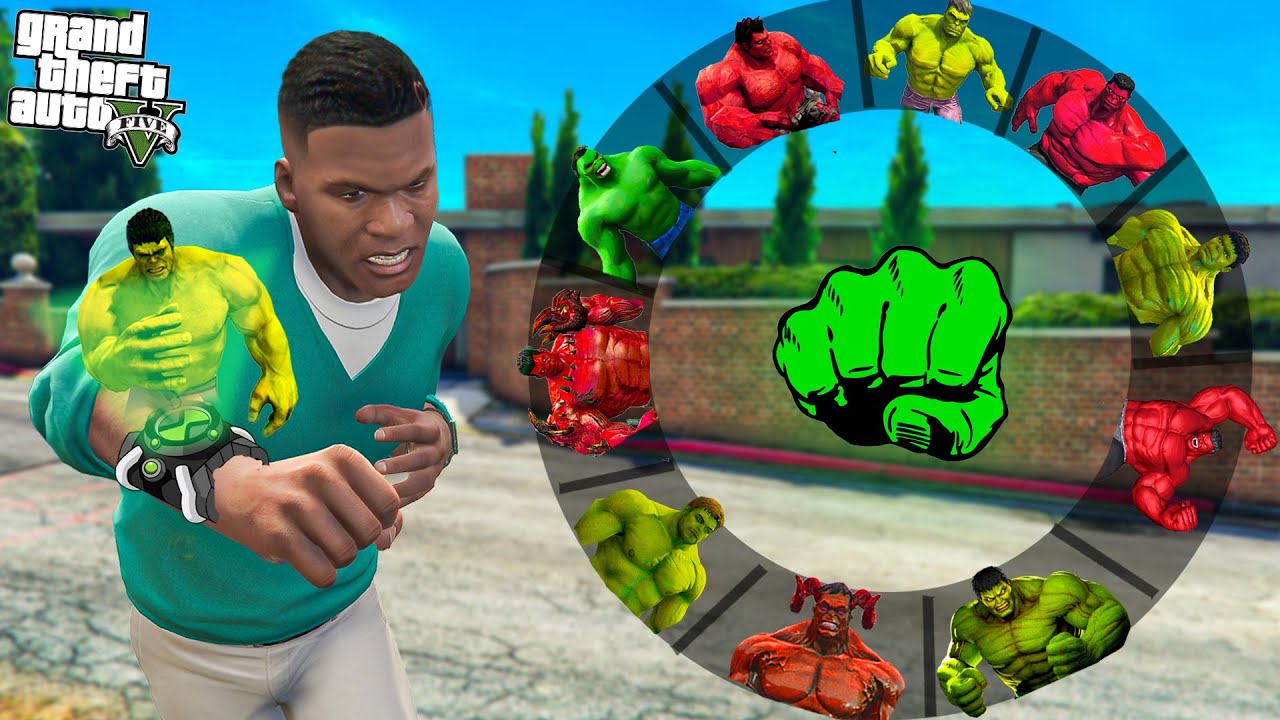 Franklin Try New Avengers Ben 10 Watch And Become Superhero in GTA 5!