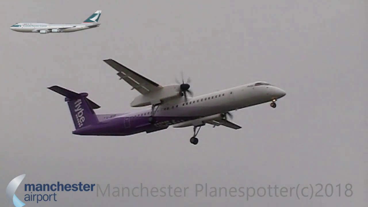 (HD) Brand New Livery Flybe Dash 8 Q400 G-JECP On BE375 Landing At Manchester Airport On 10/09/2018