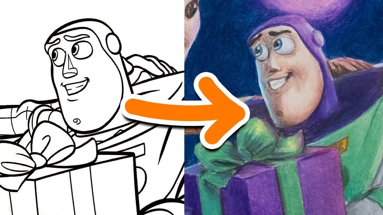 Transforming a Disney TOY STORY Coloring Book Into ART!