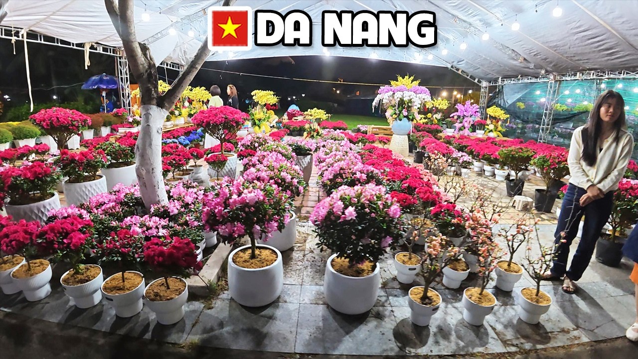 Vietnam Da Nang Tet Flower Market 2026 -Real Atmosphere & Local Life at Tien Son Sports Center Night