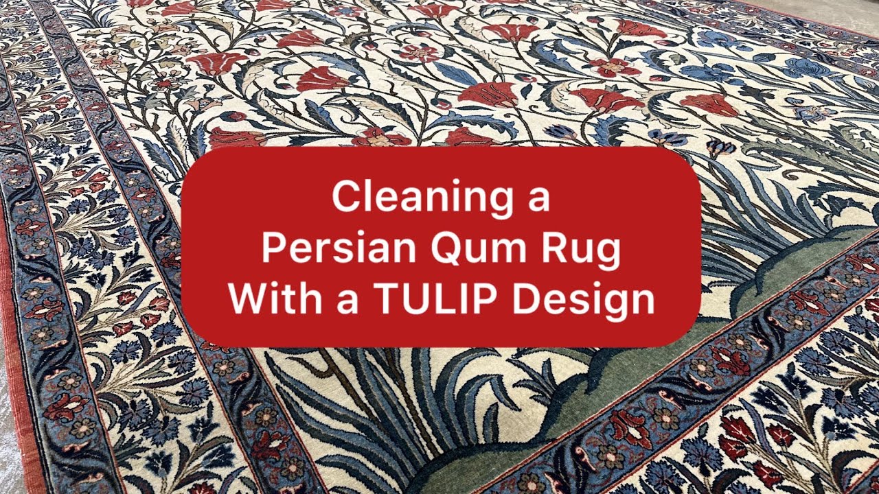 1920s Persian Qum Tulip Design | ASMR Rug Cleaning Video #rugcleaningasmr #asmr #oddlysatisfying