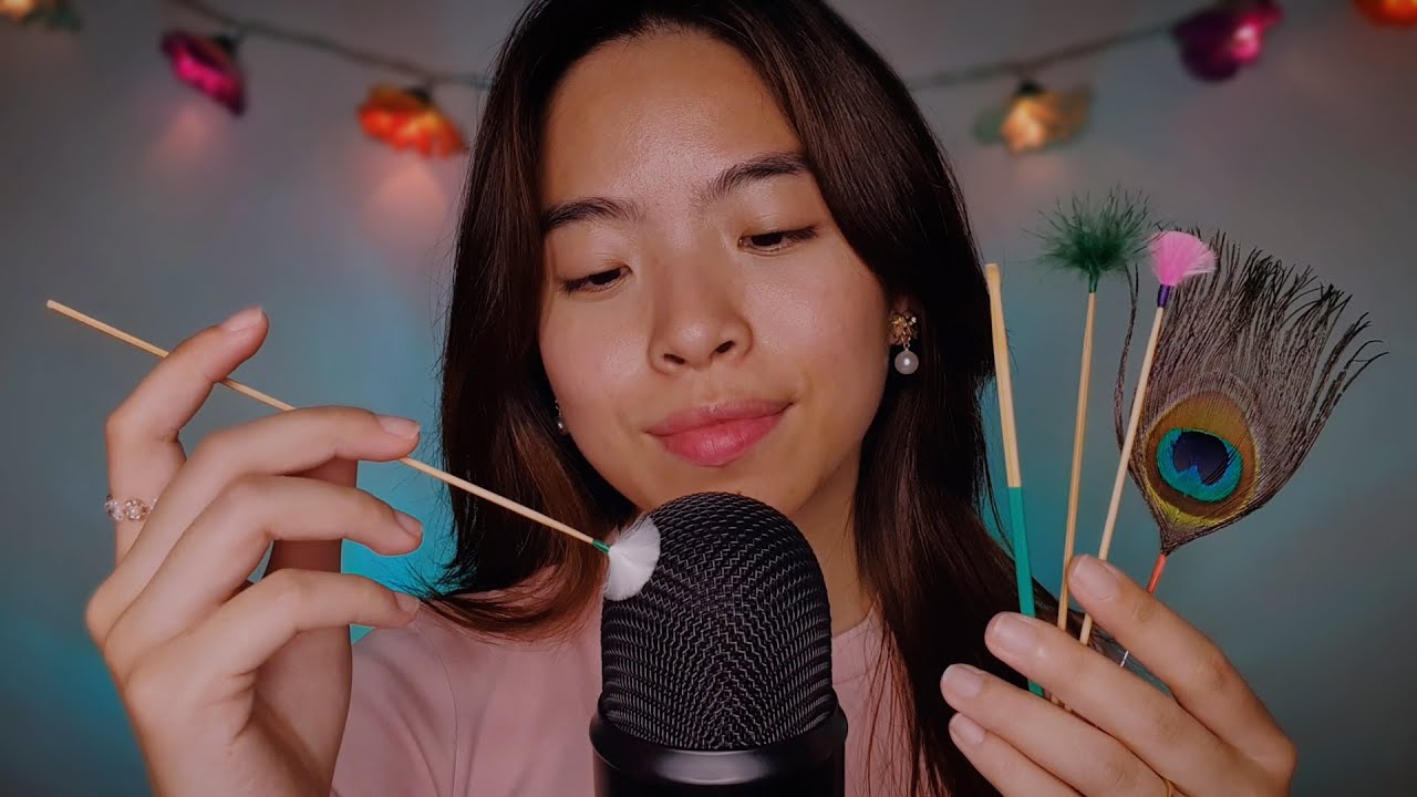 ASMR Delicate Ear Attention with Ear Cleaning Feathers 🪶 Gentle Mic Brushing & Scratching For Sleep