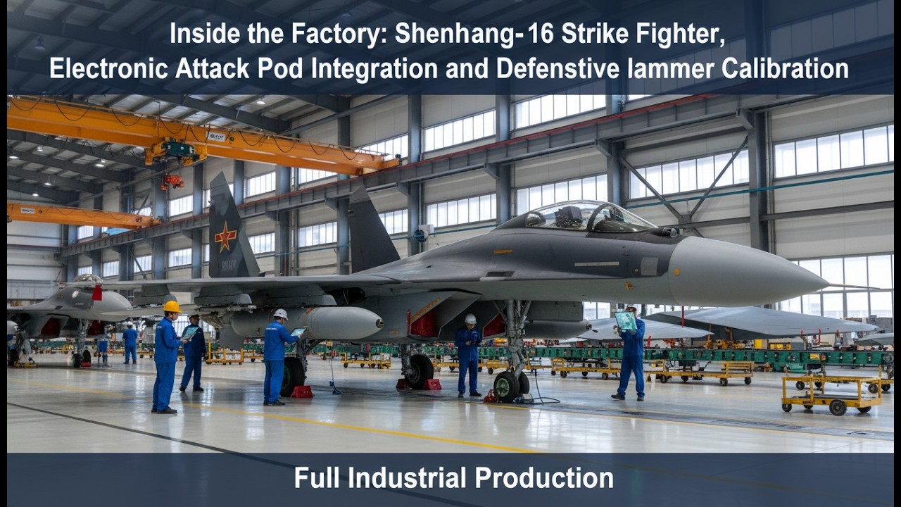 Inside the Factory: Shenyang J-16 Electronic Attack Pods & Defensive Jamming Calibration