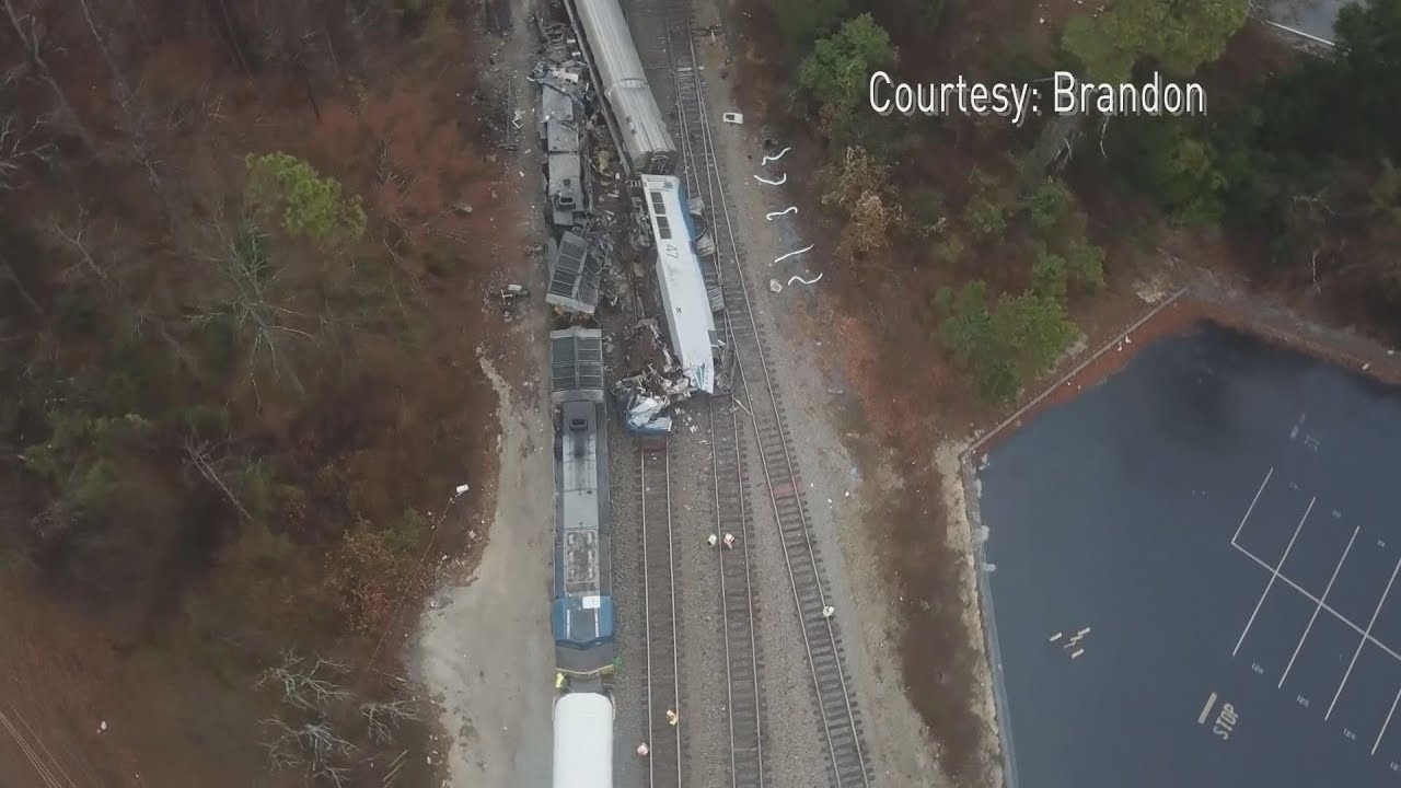 Drone Video | Amtrak Train Crash in South Carolina