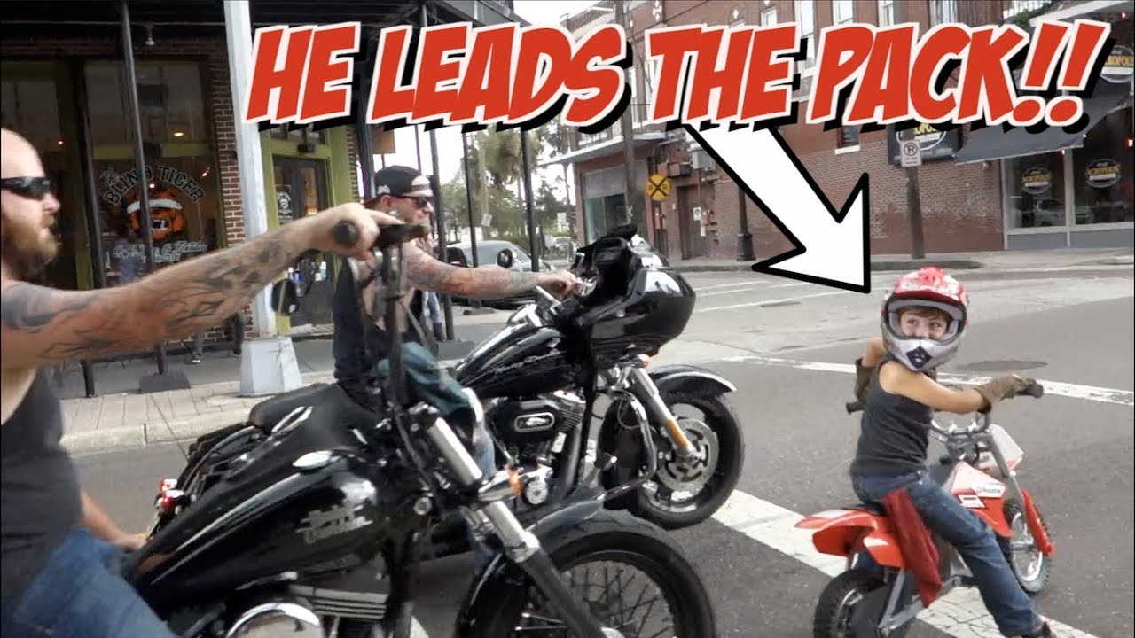 6 yr Old Leads Motorcycle Ride | A Biker is Born