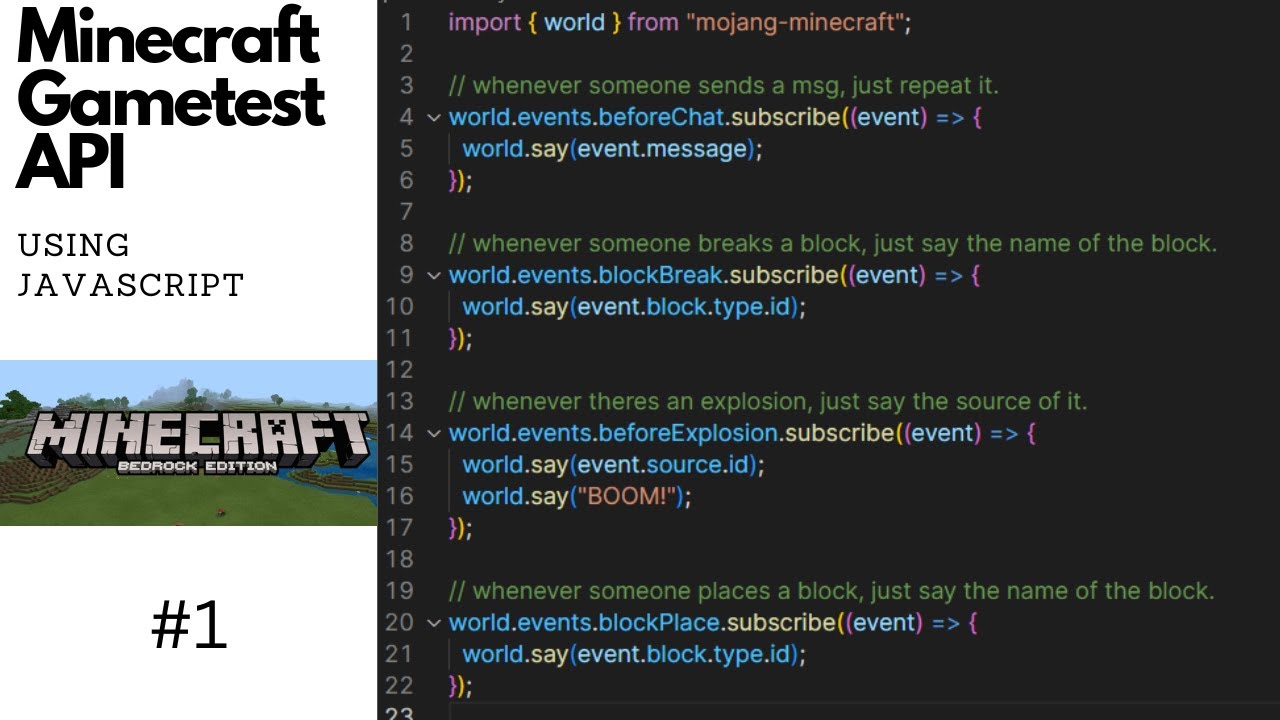 [OUTDATED] Mojang Gametest Scripting Api | World events | #minecraft #mcbe