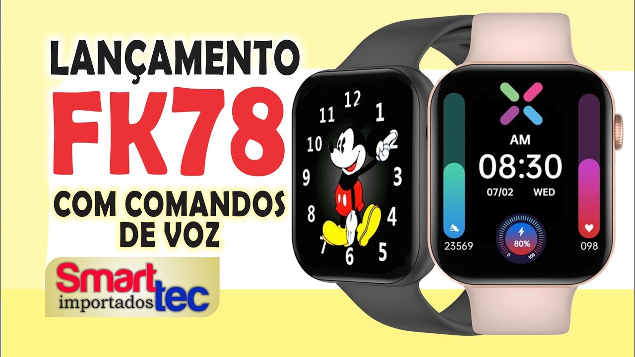 Smartwatch FK78 - Unboxing e Review - O top de tela Infinita!