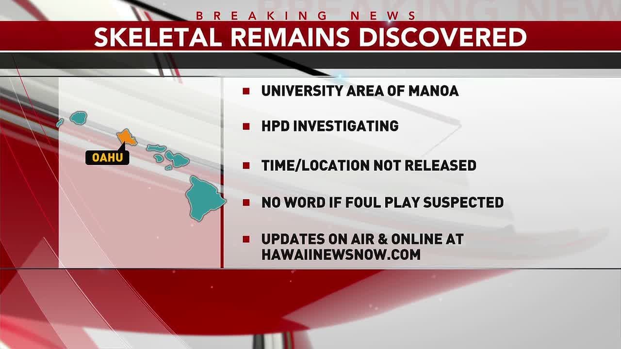 Skeletal remains found in Manoa
