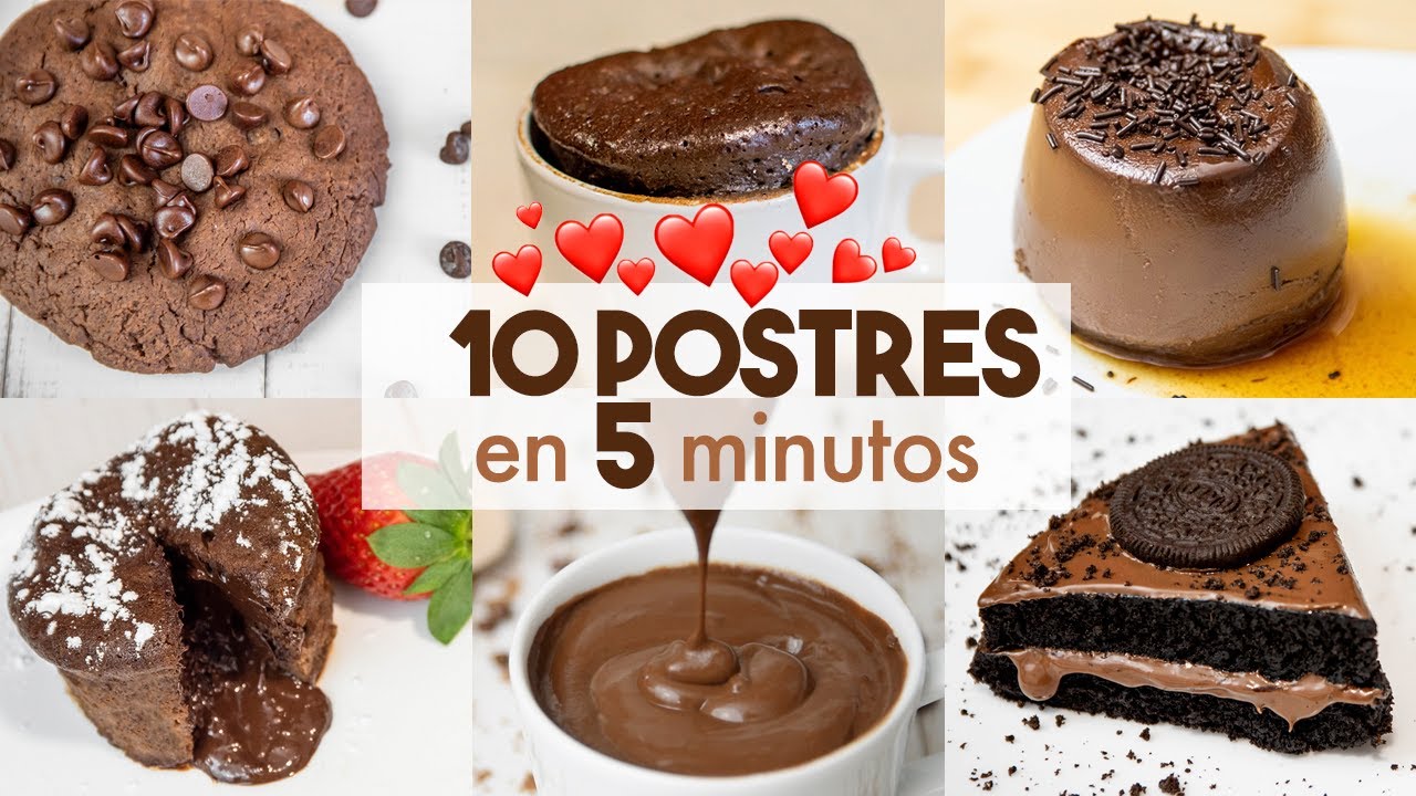 10 POSTRES de CHOCOLATE en MICROONDAS 🍫 | en 5 minutos