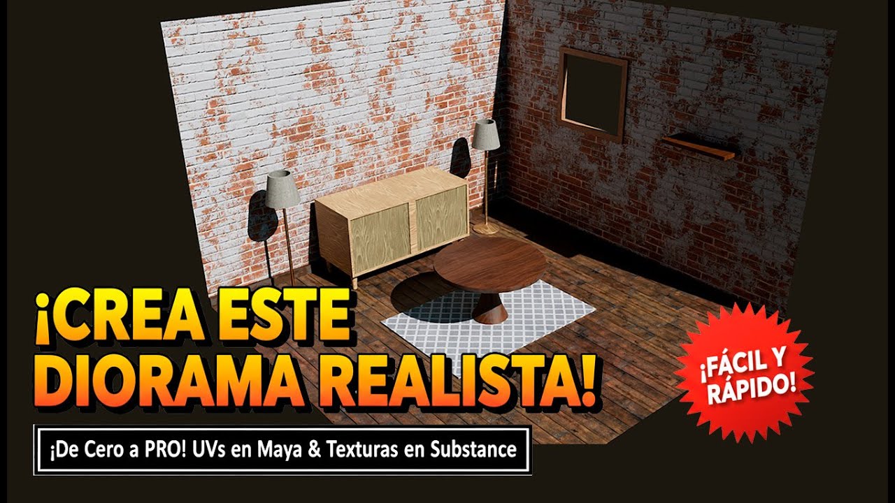 &iexcl;Crea este Diorama Realista! Tutorial de UVs en Maya y Texturizado en Substance Painter