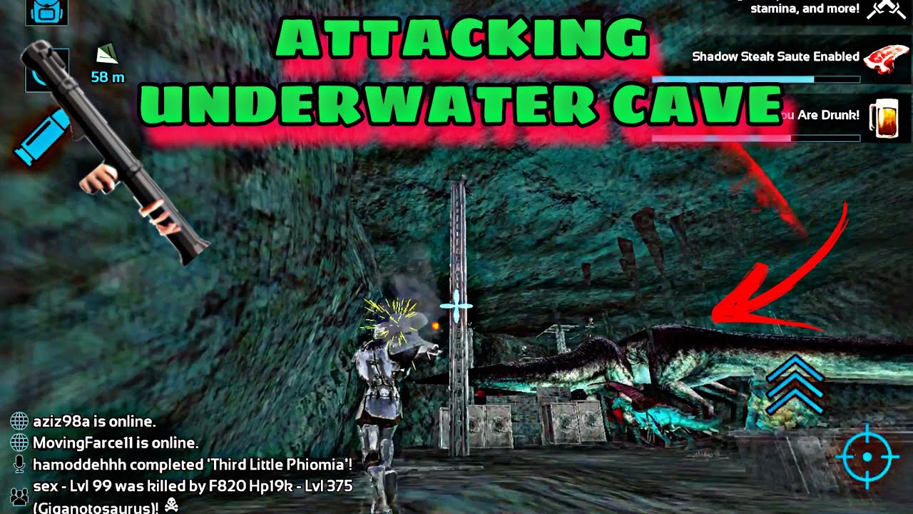 [Ark Mobile] OFFICIAL Pvxc #7 Dominating  Underwater Cave | Dominando caverna aquática