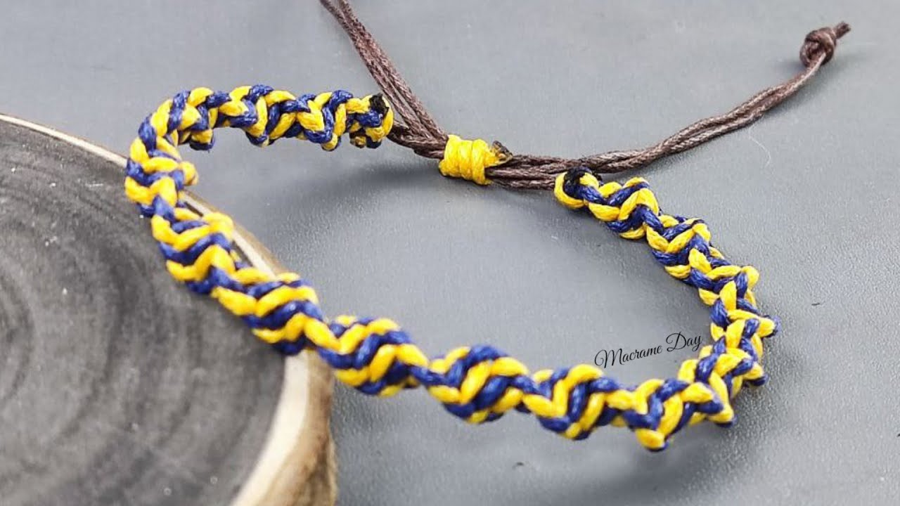 Gelang Macrame Spriral 2 warna | Gelang Simpul mudah