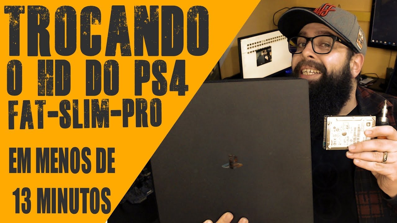 Trocando o HD do PS4 Fat, Slim e PRO em menos de 13 minutos - Passo a Passo