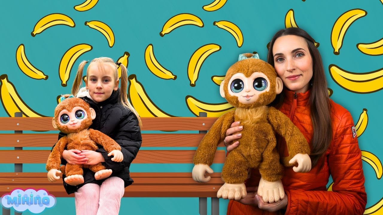 Пригоди мавпочки Арахіс FurReal українською для дітей | Віка і Полінка Мініпо знайшли мавпочку