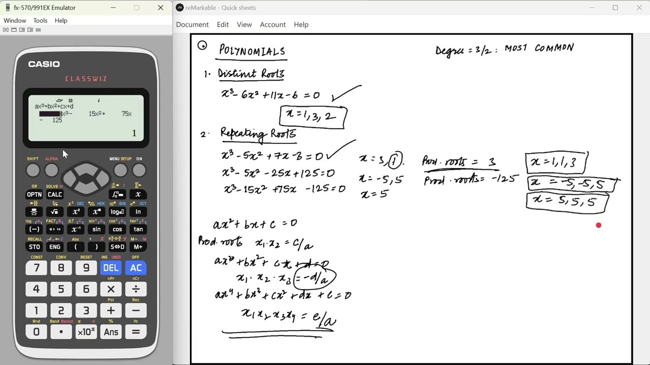 Polynomial Roots: Trick for Repeating Roots: UPSC Math Optional Calculator Series
