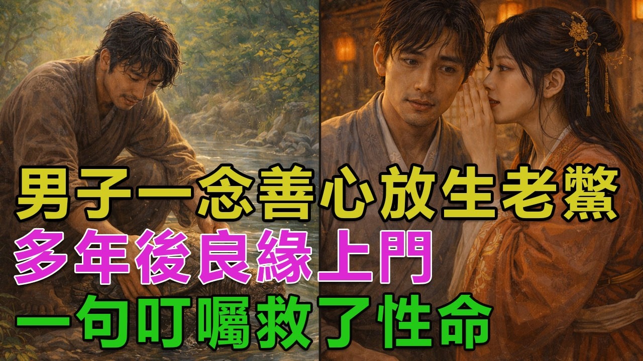 民間故事：男子一念善心放生老鱉，多年後良緣上門，一句叮囑救了性命