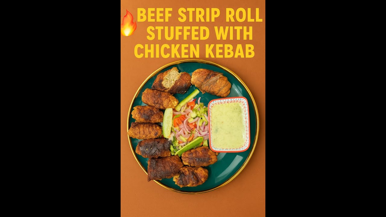 Stuffed Beef Roll with Chicken Kebab &ndash; Juicy & Flavorful BBQ Innovation!
