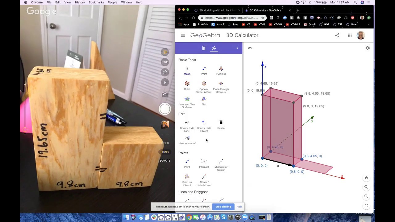 Using GeoGebra 3D with Augmented Reality to Build & Test Models: Part 2