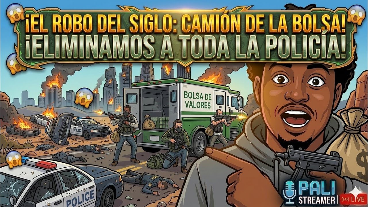 GTA V el Robo del siglo Camión 🚌 de la bolsa 💰 eliminamos toda la policía 🚔🔥