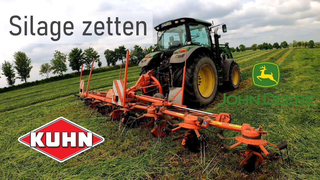 Silage zetten | John Deere 6125R & Kuhn GF 7601 MH