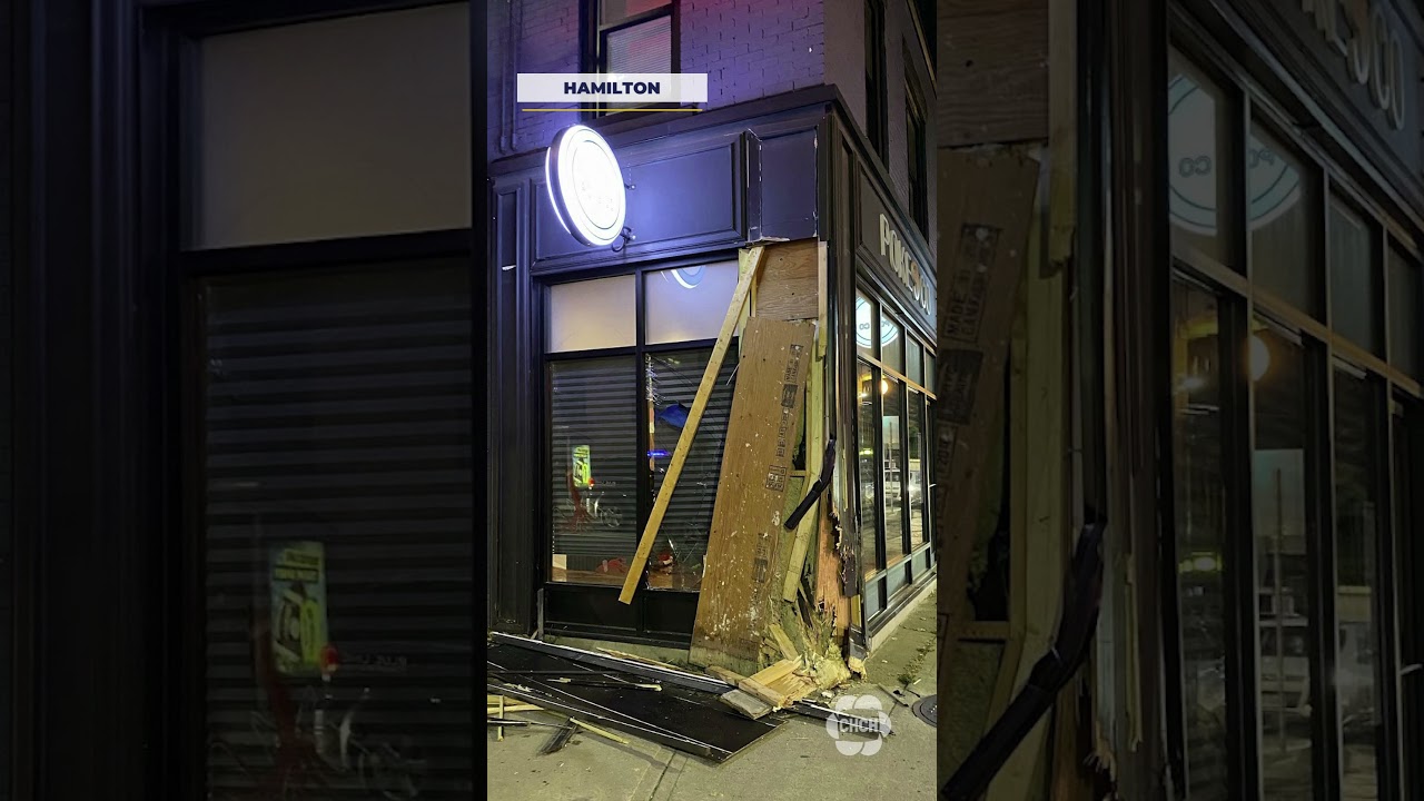 Vehicle crashes into business at east end Hamilton intersection once again #shorts